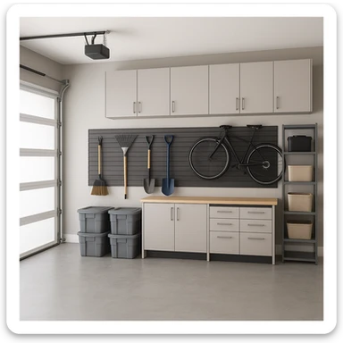 clean and organized modern style garage interior sticker