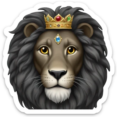 Black lion with crown sticker