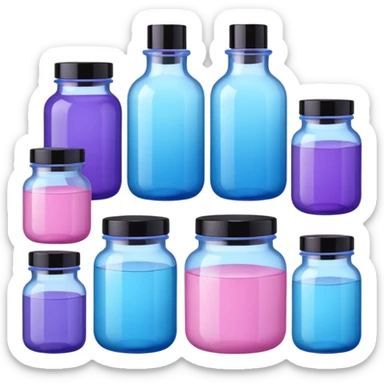 aesthetic skincare products asmr pink blue purple sticker