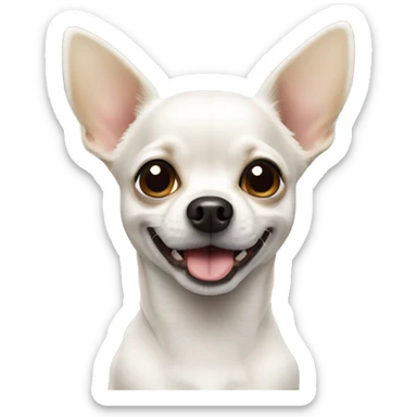 chihuahua white dog  sticker