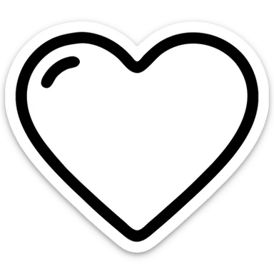 Add a thick black outline to the dark blue heart, keep the background transparent. sticker