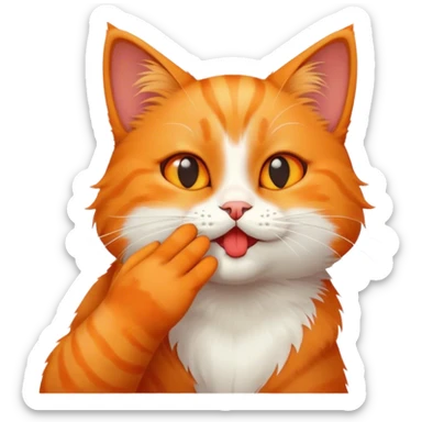 Cat sending air kiss sticker