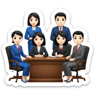 congressional meeting of people with black hair and white skin sticker