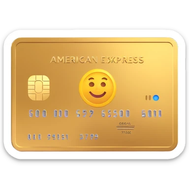 shiny gold American Express Gold credit card, 3D emoji style, no text sticker