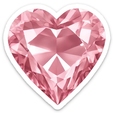 Heart shaped real pink diamond sticker