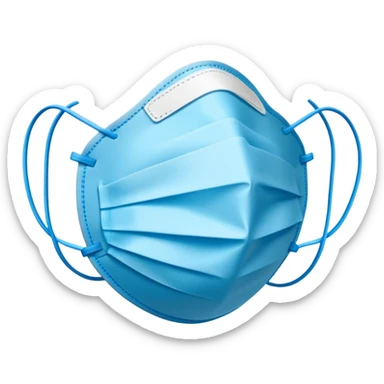 isolated blue surgical mask, covid protective mask, no person sticker