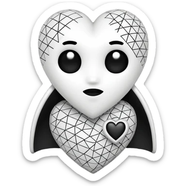 can you make an amongus charter made out of white and black hearts sticker