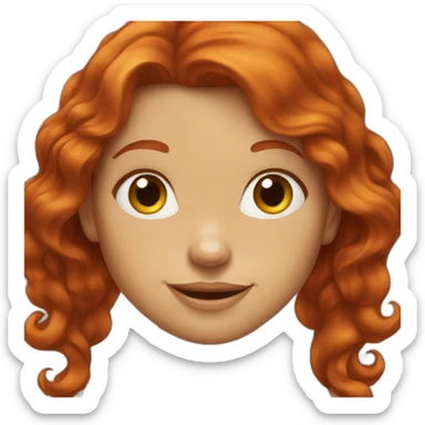 redhead girl smiley poo face sticker