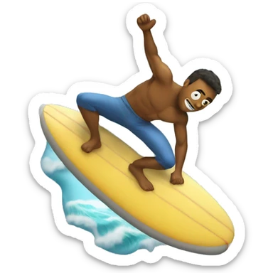 pillow surfing on a surfboard sticker