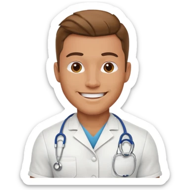 Shirtless Muscular guy nurse sticker