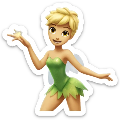 Tinkerbell flying with fairy dust sticker