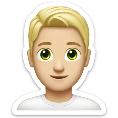 White car light brow ears green eyes  sticker