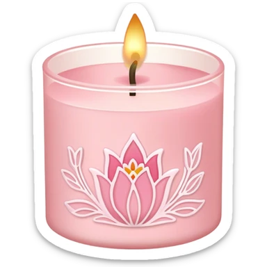 Light pink bath and body works floral out line candle sticker