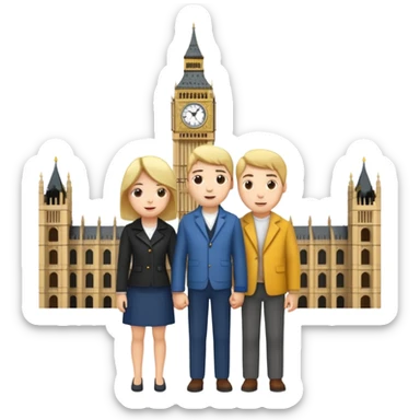 London Big ben with couple  sticker