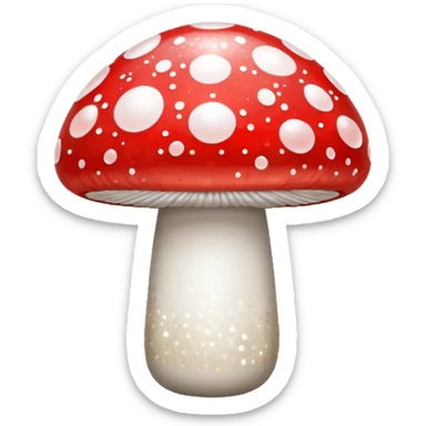 glitter mushroom 1-up sticker