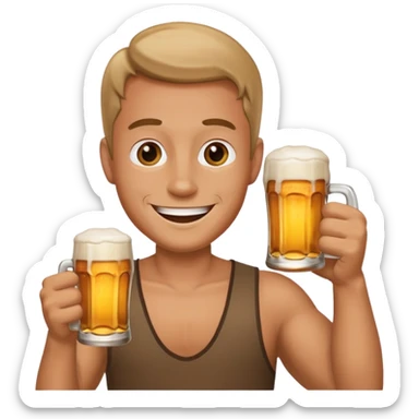 hombre con una cerveza sticker