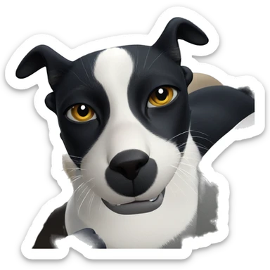 black cat staring at viewer sticker