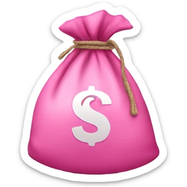 Pink money bag sticker