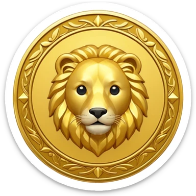 Heavenly Golden Coin Magic Fantasy Low Poly sticker
