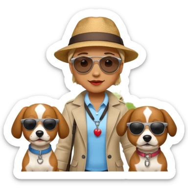 Walker + two dogs,Pet Walkers. sticker