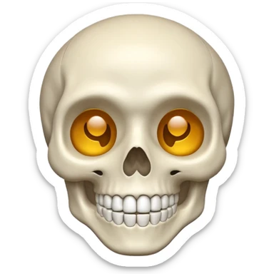 skeleton head, emoji style sticker