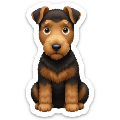 Aire dale terrier sitting  sticker