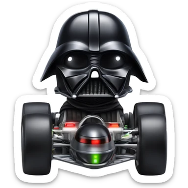 Radio controlled Formula Darth Vader’s race car, light saber headlights, exposed suspension  sticker