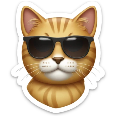 Cat with sunglasses sticker