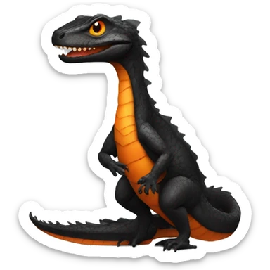 Black Shiny Reptile with Orange belly Full Body sticker