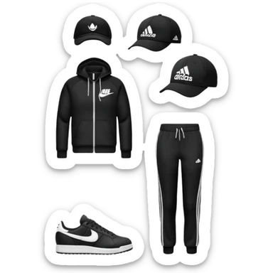 Crea Un Emoji Con Cuerpo Completo Y Una Gorra De Nike Unos Zapatos Campus Adidas Suéter Negro De LA Y Un Pantalón Con Palomas Estilo Bellaco O Ancho sticker