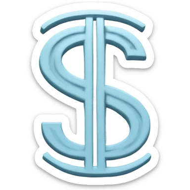 Pale blue dollar sign sticker