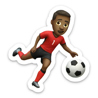 Soccer player scoring a goal sticker