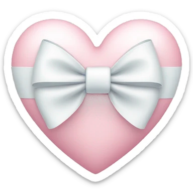 Pastel pink heart with white bow sticker