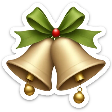 beige Christmas bells sticker