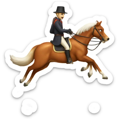 Fox hunting on horse sticker