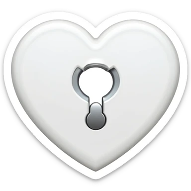 white heart with a keyhole sticker