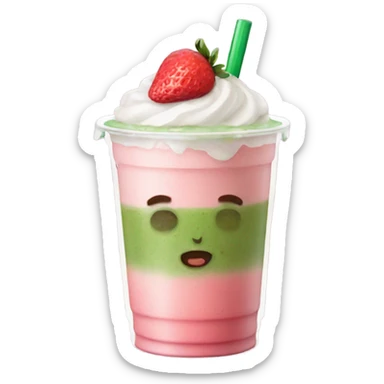 iced strawberry matcha latte  sticker