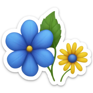 Blue flower yellow centre  sticker