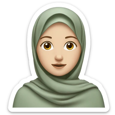 A white girl wearing sage hijab sticker
