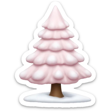 pale pink christmas tree with snow sticker