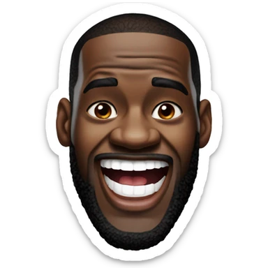 LeBron James with his mouth open sticker