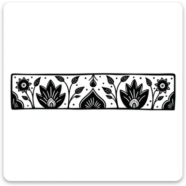 Traditional Indian border pattern with flowers sticker