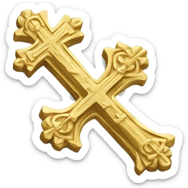 gold cross with details sticker