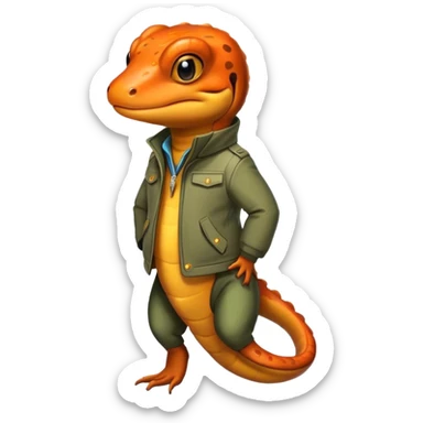a salamander wearing a jacket  sticker
