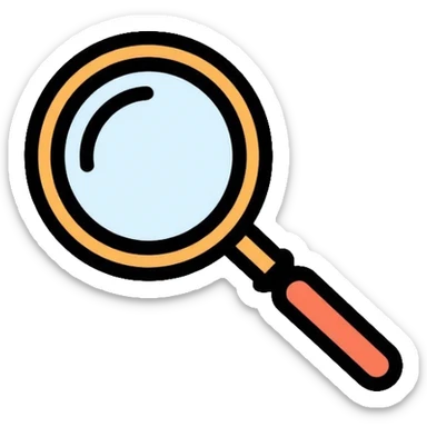 decorative magnifying glass sticker