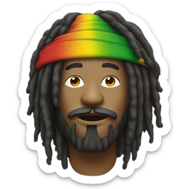 a rasta who smokes cannabis sticker