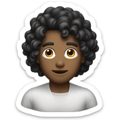 homme blanc avec cheveux noirs mi longs sticker