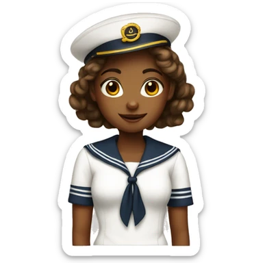 Girl sailor brown sticker