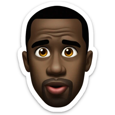 P. Diddy licking his lips, cartoony sticker