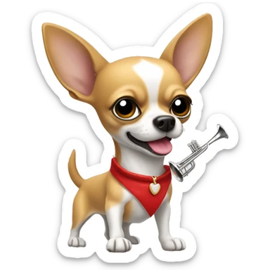 chihuahua qui joue de la trompette sticker